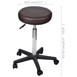 vidaXL Office Chair Swivel Rolling Stool with Wheels for Office Faux Leather-10