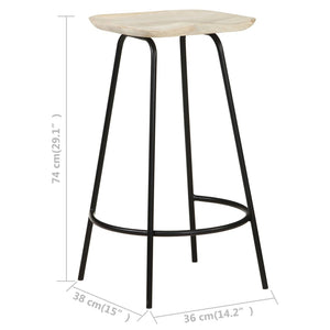 vidaXL Bar Stool Bar Seat Counter Height Island Stool for Pub Solid Mango Wood-8