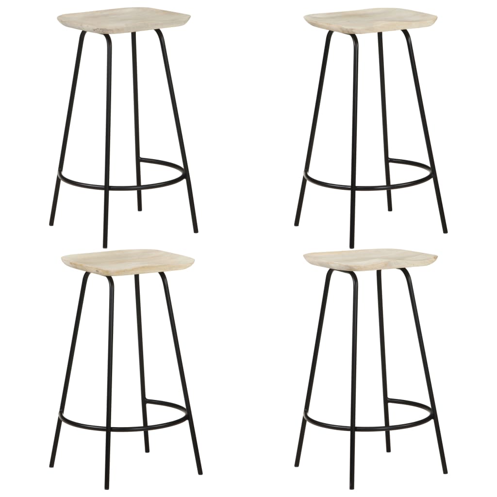 vidaXL Bar Stool Bar Seat Counter Height Island Stool for Pub Solid Mango Wood-1