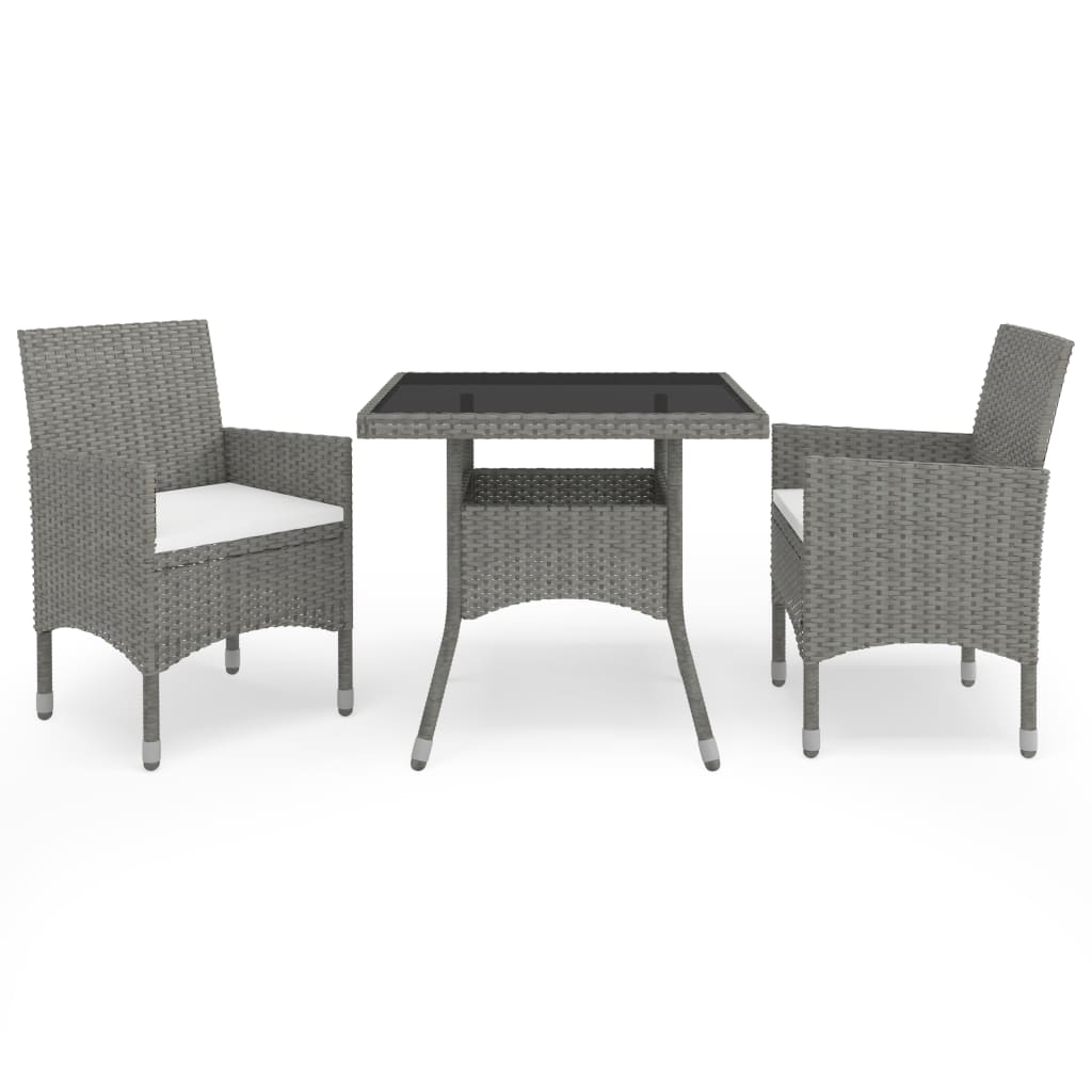 vidaXL Patio Dining Set Outdoor Dining Set Table Chair Poly Rattan and Glass-45