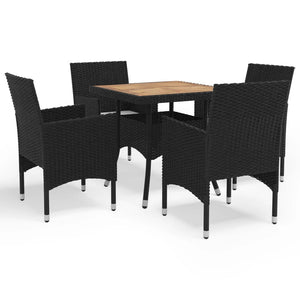 vidaXL Patio Dining Set Outdoor Dining Set Table Chair Poly Rattan and Glass-49