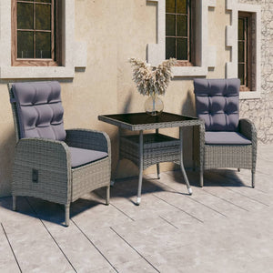 vidaXL Solid Acacia Wood Patio Dining Set 3/5/9 Piece Gray/Gray and Brown-36