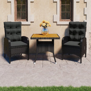 vidaXL Solid Acacia Wood Patio Dining Set 3/5/9 Piece Gray/Gray and Brown-40