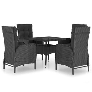 vidaXL Solid Acacia Wood Patio Dining Set 3/5/9 Piece Gray/Gray and Brown-47