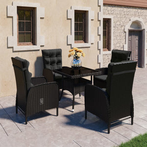 vidaXL Solid Acacia Wood Patio Dining Set 3/5/9 Piece Gray/Gray and Brown-54