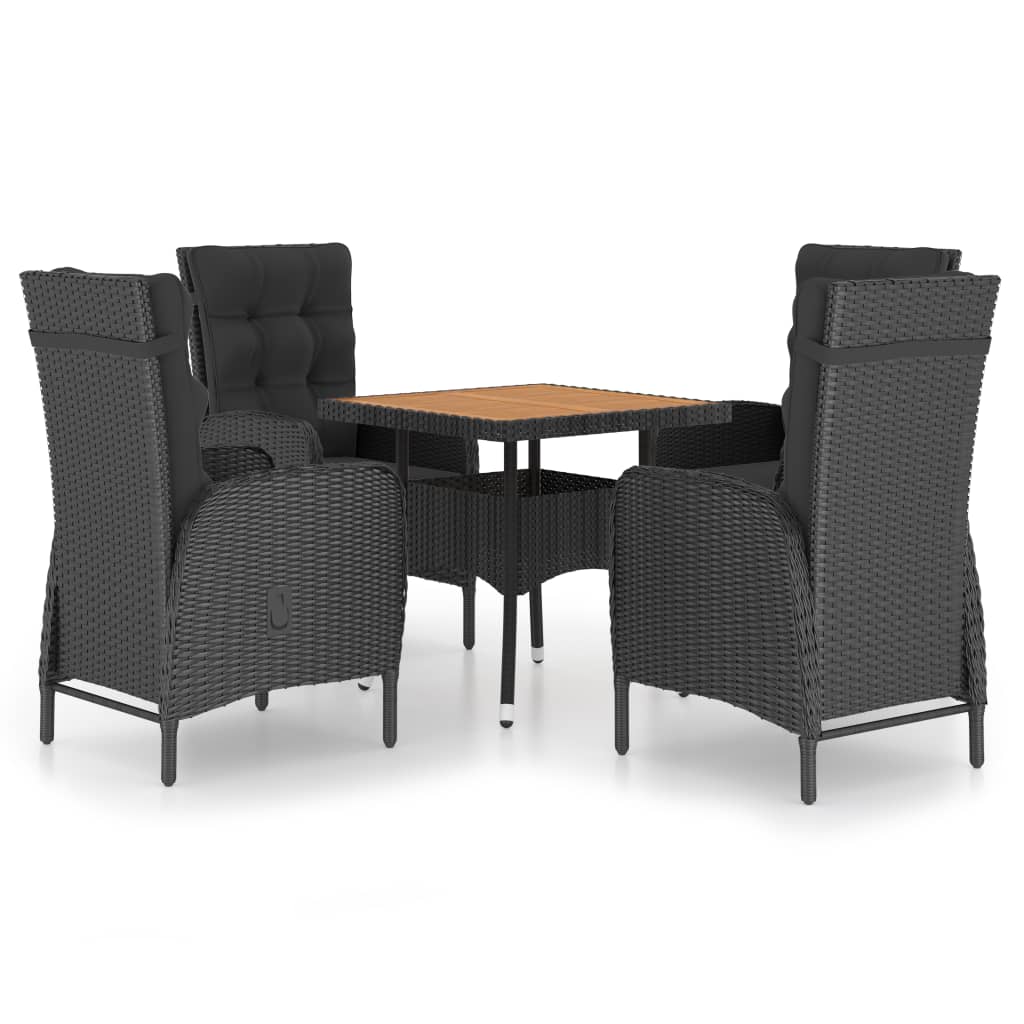 vidaXL Solid Acacia Wood Patio Dining Set 3/5/9 Piece Gray/Gray and Brown-60