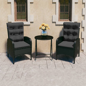 vidaXL Solid Acacia Wood Patio Bistro Set 3 Piece Seat Gray/Gray and Brown-20