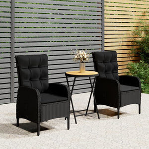 vidaXL Solid Acacia Wood Patio Bistro Set 3 Piece Seat Gray/Gray and Brown-26