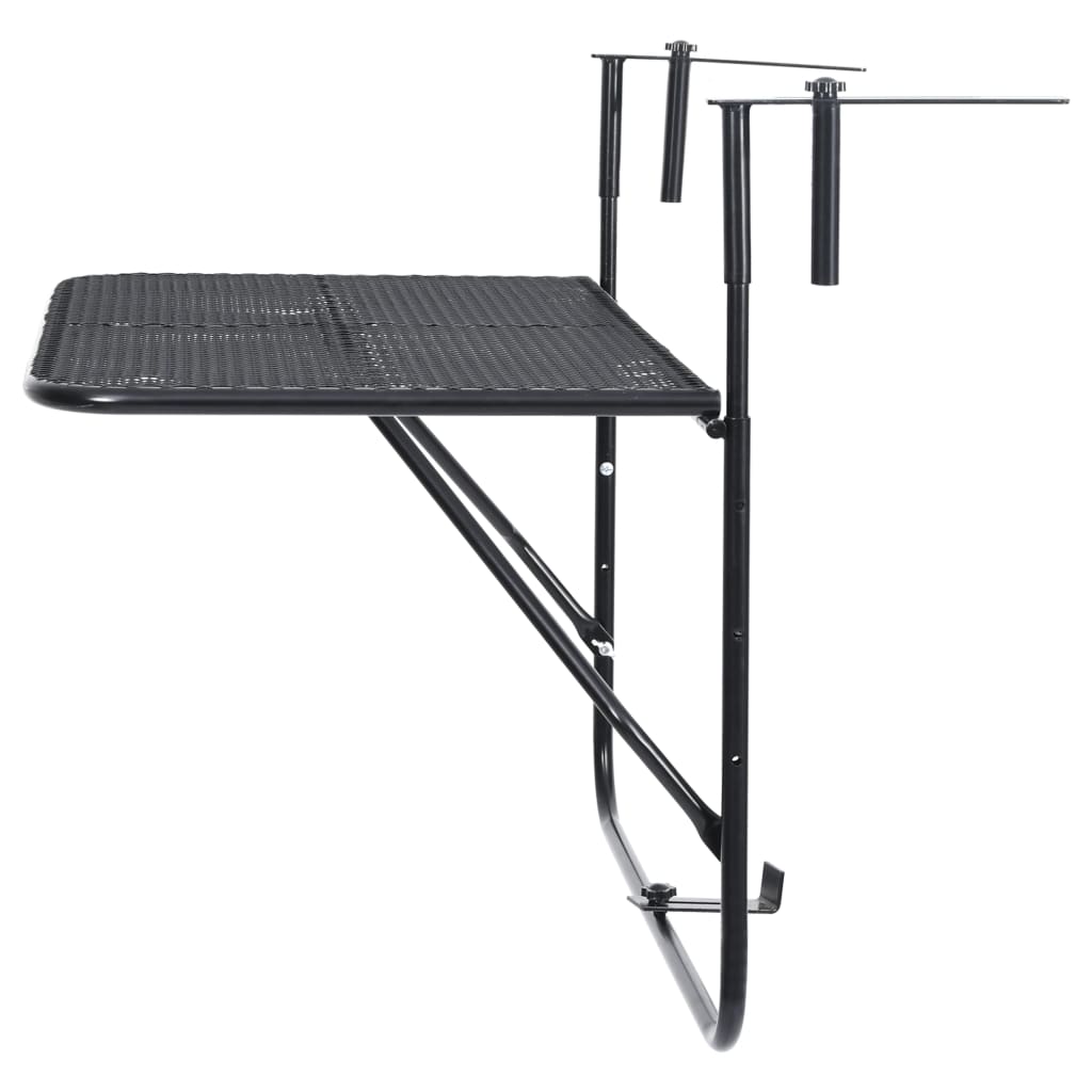 vidaXL Hanging Balcony Table Folding Outdoor Table Patio Railing Table Steel-3