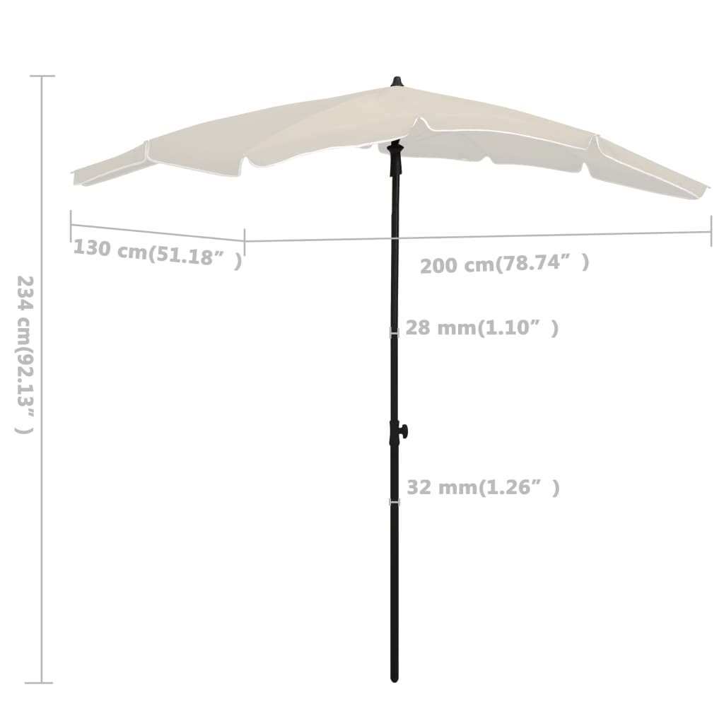 vidaXL Outdoor Umbrella Height Adjustable Parasol Patio Garden Sunshade Steel-8