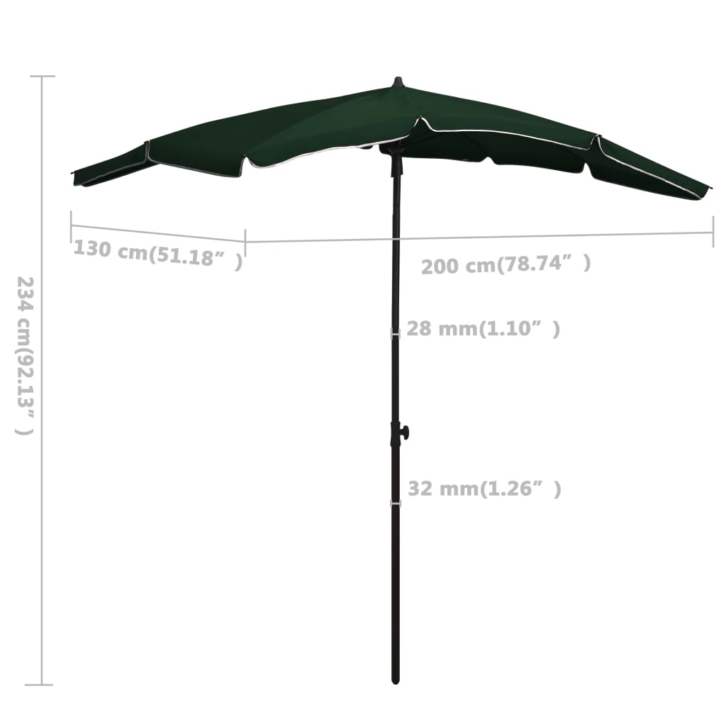 vidaXL Outdoor Umbrella Height Adjustable Parasol Patio Garden Sunshade Steel-13