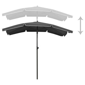 vidaXL Outdoor Umbrella Height Adjustable Parasol Patio Garden Sunshade Steel-45