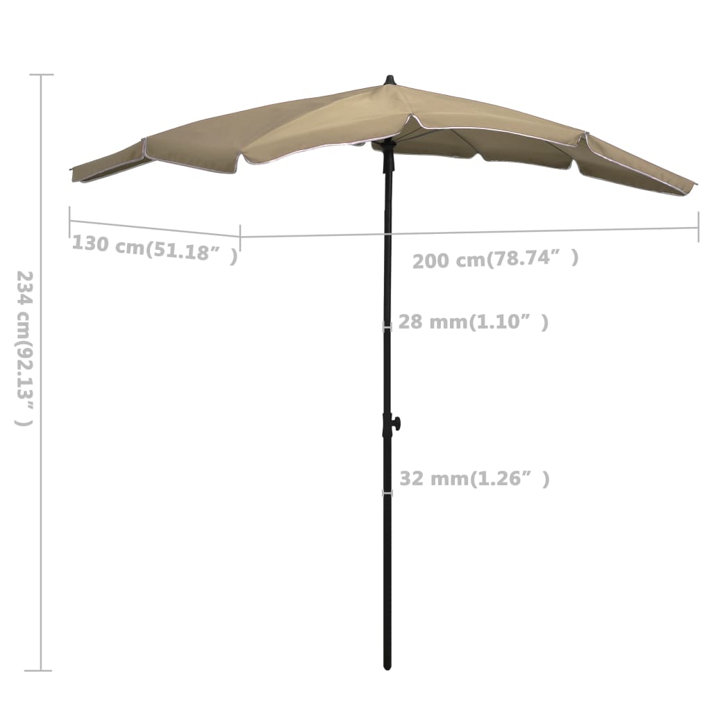 vidaXL Outdoor Umbrella Height Adjustable Parasol Patio Garden Sunshade Steel-23
