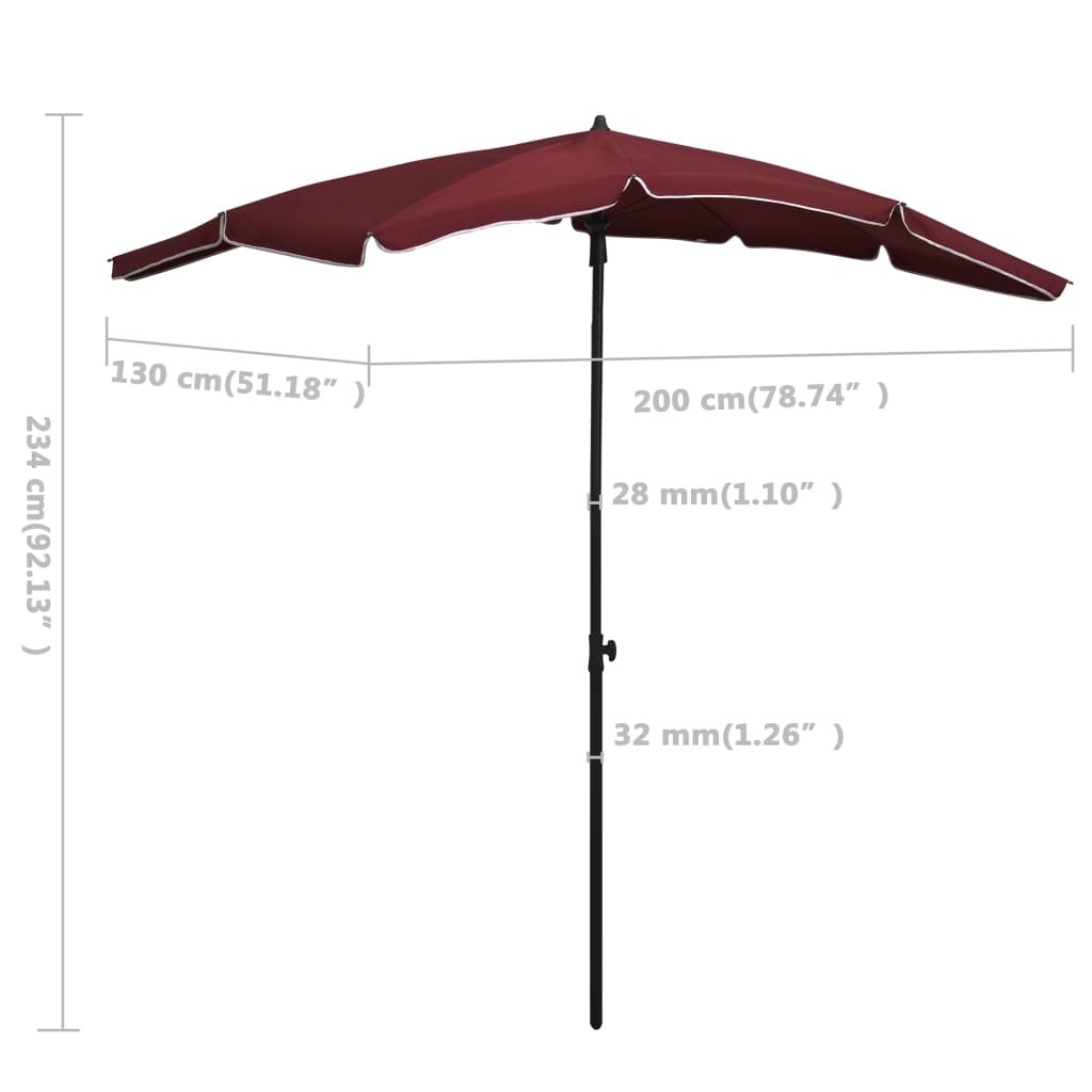 vidaXL Outdoor Umbrella Height Adjustable Parasol Patio Garden Sunshade Steel-28