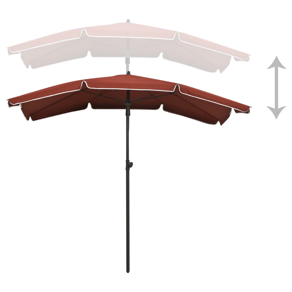 vidaXL Outdoor Umbrella Height Adjustable Parasol Patio Garden Sunshade Steel-27