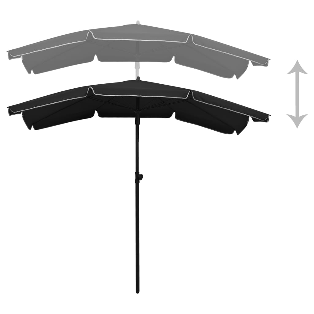 vidaXL Outdoor Umbrella Height Adjustable Parasol Patio Garden Sunshade Steel-37