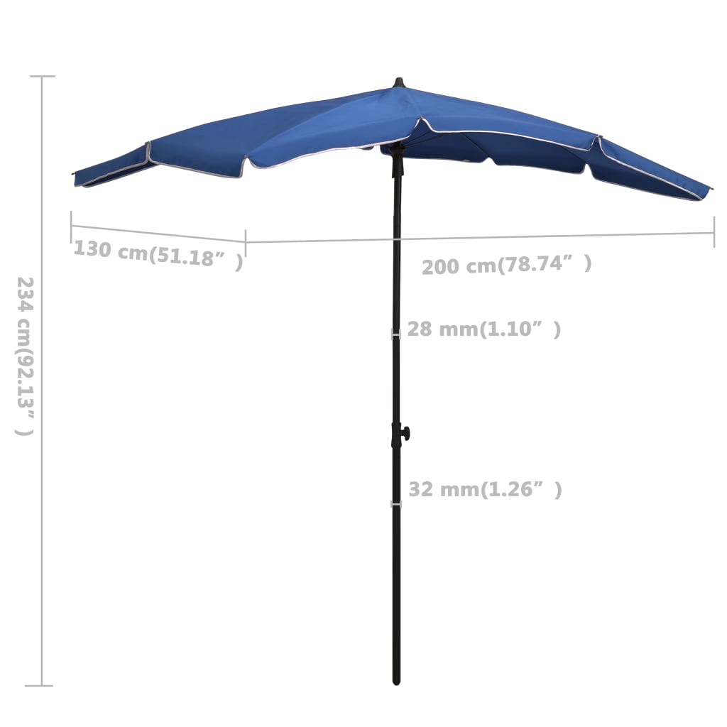vidaXL Outdoor Umbrella Height Adjustable Parasol Patio Garden Sunshade Steel-38