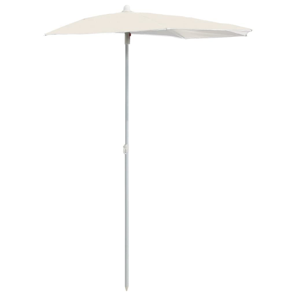 vidaXL Garden Half Parasol with Pole Outdoor Umbrella Sunshade Multi Colors-8