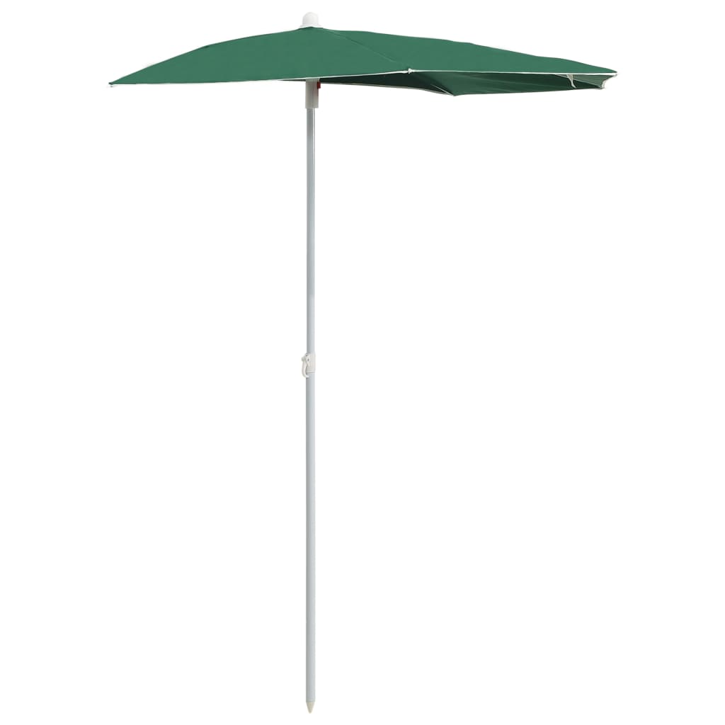 vidaXL Garden Half Parasol with Pole Outdoor Umbrella Sunshade Multi Colors-20