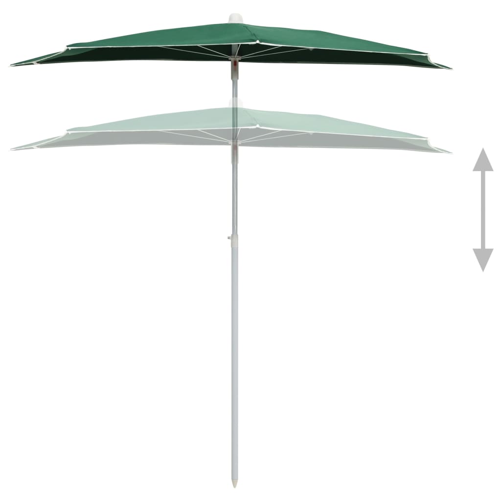 vidaXL Garden Half Parasol with Pole Outdoor Umbrella Sunshade Multi Colors-27