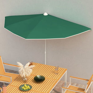 vidaXL Garden Half Parasol with Pole Outdoor Umbrella Sunshade Multi Colors-16
