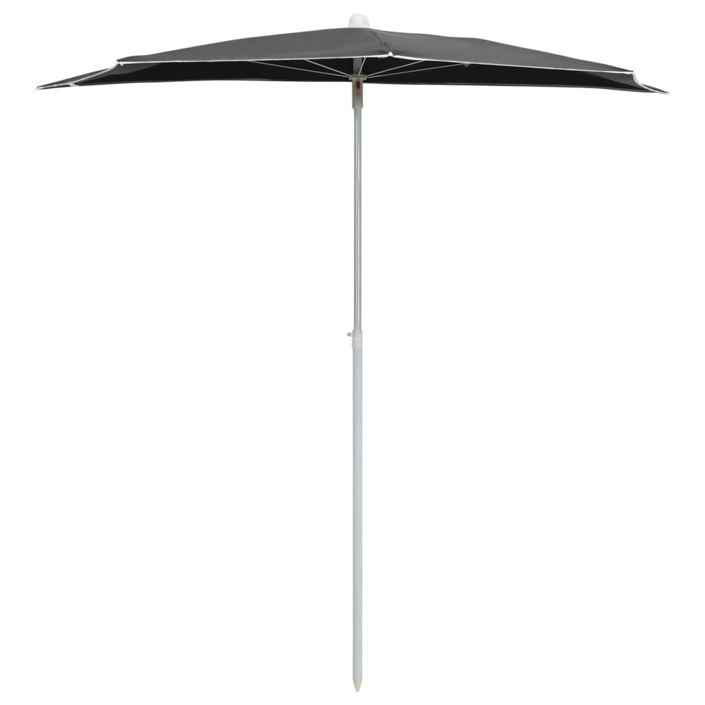 vidaXL Garden Half Parasol with Pole Outdoor Umbrella Sunshade Multi Colors-36