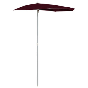 vidaXL Garden Half Parasol with Pole Outdoor Umbrella Sunshade Multi Colors-25