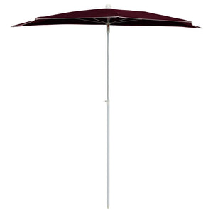 vidaXL Garden Half Parasol with Pole Outdoor Umbrella Sunshade Multi Colors-29