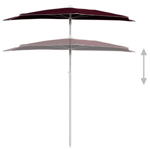 vidaXL Garden Half Parasol with Pole Outdoor Umbrella Sunshade Multi Colors-10