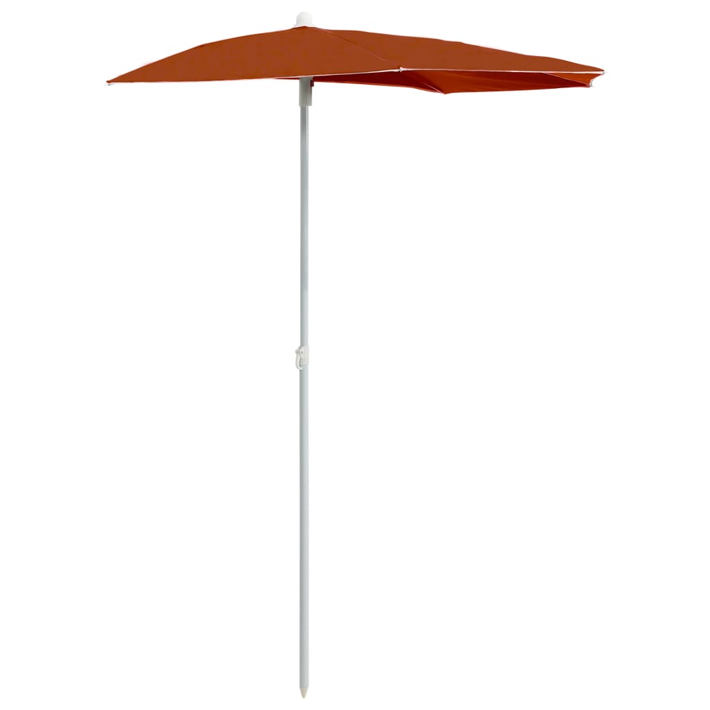 vidaXL Garden Half Parasol with Pole Outdoor Umbrella Sunshade Multi Colors-37