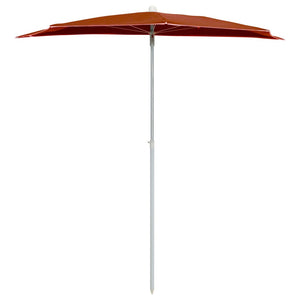 vidaXL Garden Half Parasol with Pole Outdoor Umbrella Sunshade Multi Colors-2