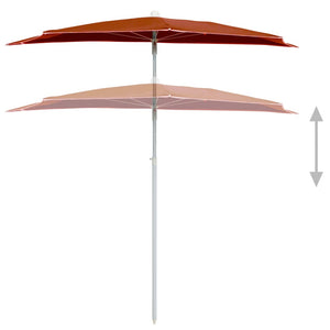 vidaXL Garden Half Parasol with Pole Outdoor Umbrella Sunshade Multi Colors-18