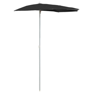 vidaXL Garden Half Parasol with Pole Outdoor Umbrella Sunshade Multi Colors-11