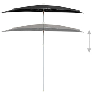 vidaXL Garden Half Parasol with Pole Outdoor Umbrella Sunshade Multi Colors-26