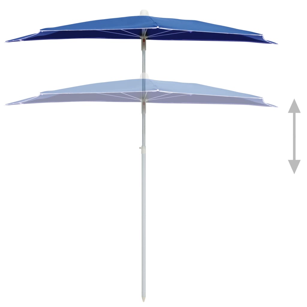 vidaXL Garden Half Parasol with Pole Outdoor Umbrella Sunshade Multi Colors-34