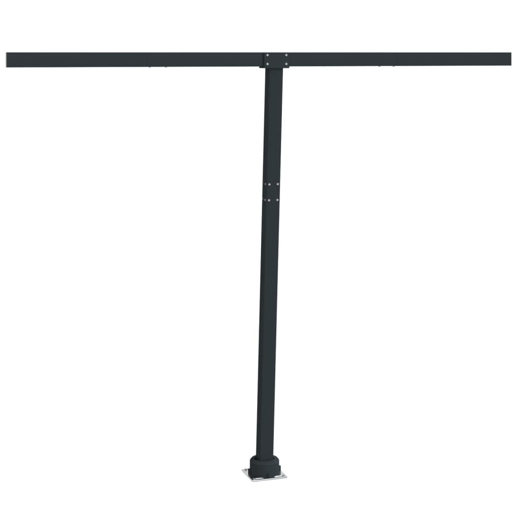 vidaXL Awning Post Set Outdoor Patio Metal Sun Shade Pole Support Canopy Iron-11