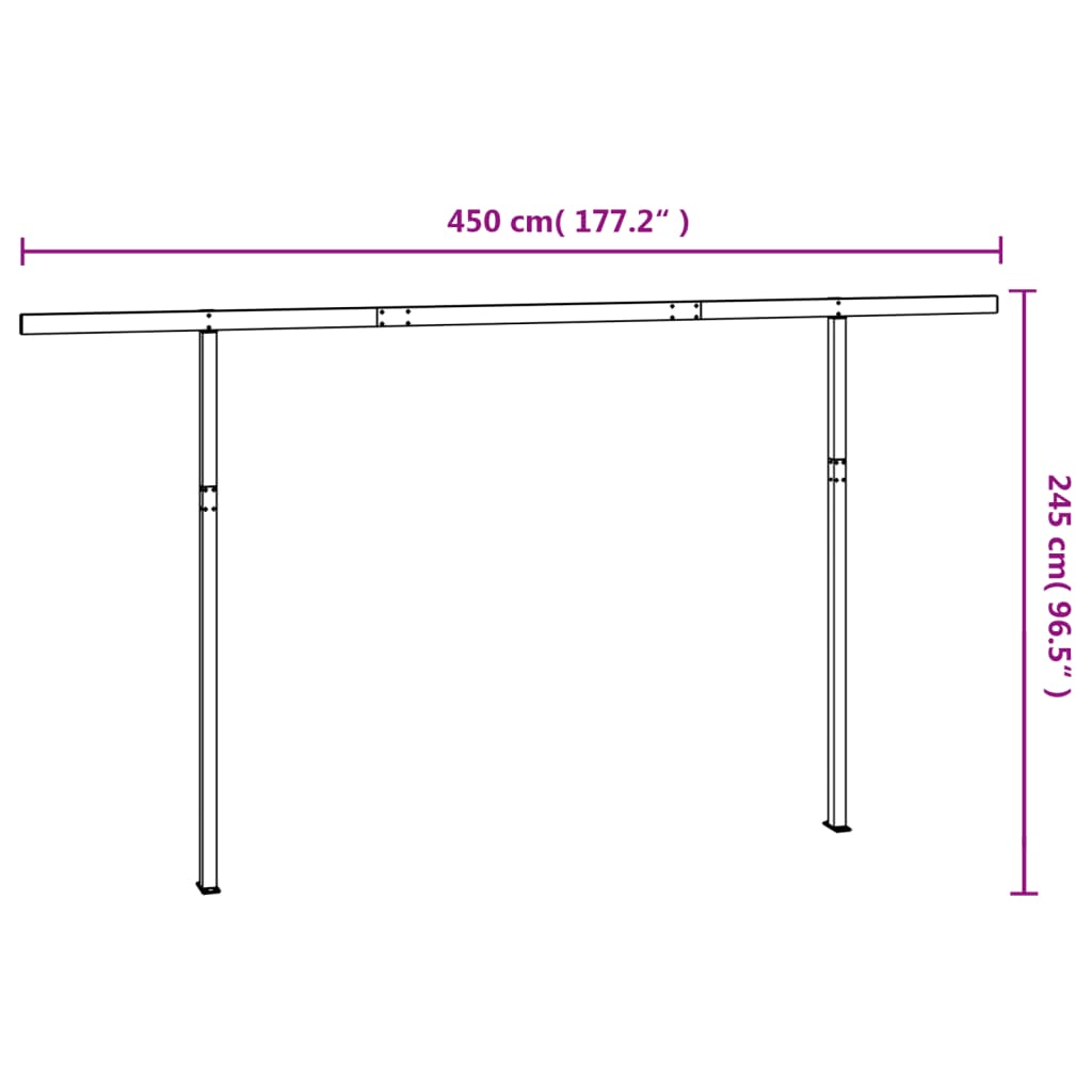 vidaXL Awning Post Set Anthracite 118.1"x96.5" Iron-26