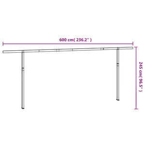 vidaXL Awning Post Set Anthracite 118.1"x96.5" Iron-17