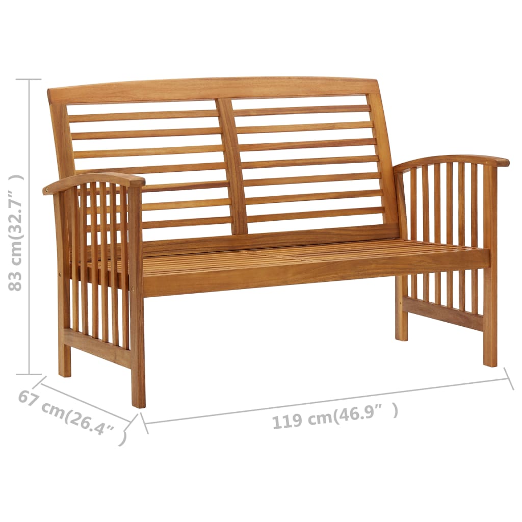 vidaXL 5 Piece Patio Lounge Set Solid Acacia Wood-29