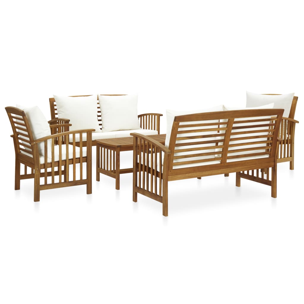 vidaXL 5 Piece Patio Lounge Set Solid Acacia Wood-7