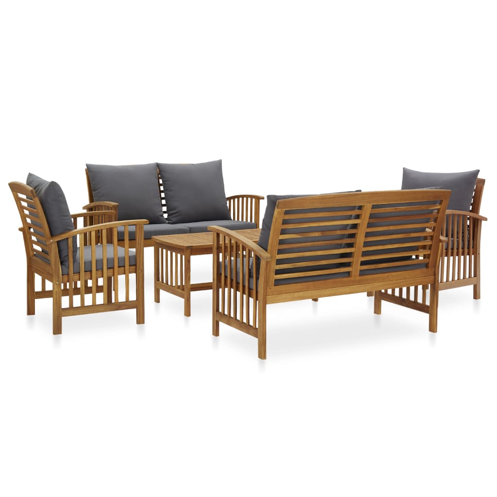 vidaXL 5 Piece Patio Lounge Set Solid Acacia Wood-13