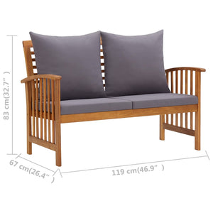 vidaXL 5 Piece Patio Lounge Set Solid Acacia Wood-16