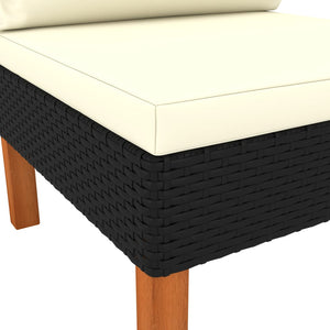 vidaXL Middle Sofa Poly Rattan and Solid Eucalyptus Wood-4