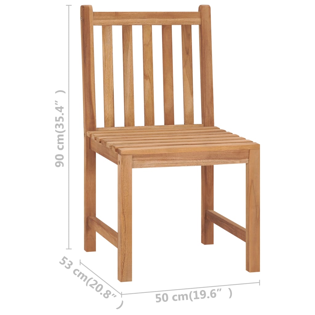 vidaXL 2/4/6/8x Solid Wood Teak Patio Chairs Garden Outdoor Balcony Lounge-4