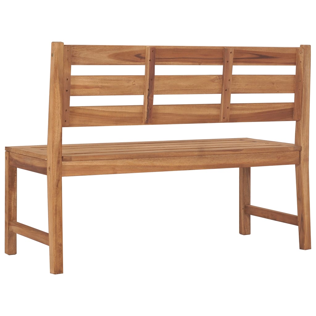 vidaXL Outdoor Patio Bench Garden Park Bench with Backrest Solid Wood Teak-12