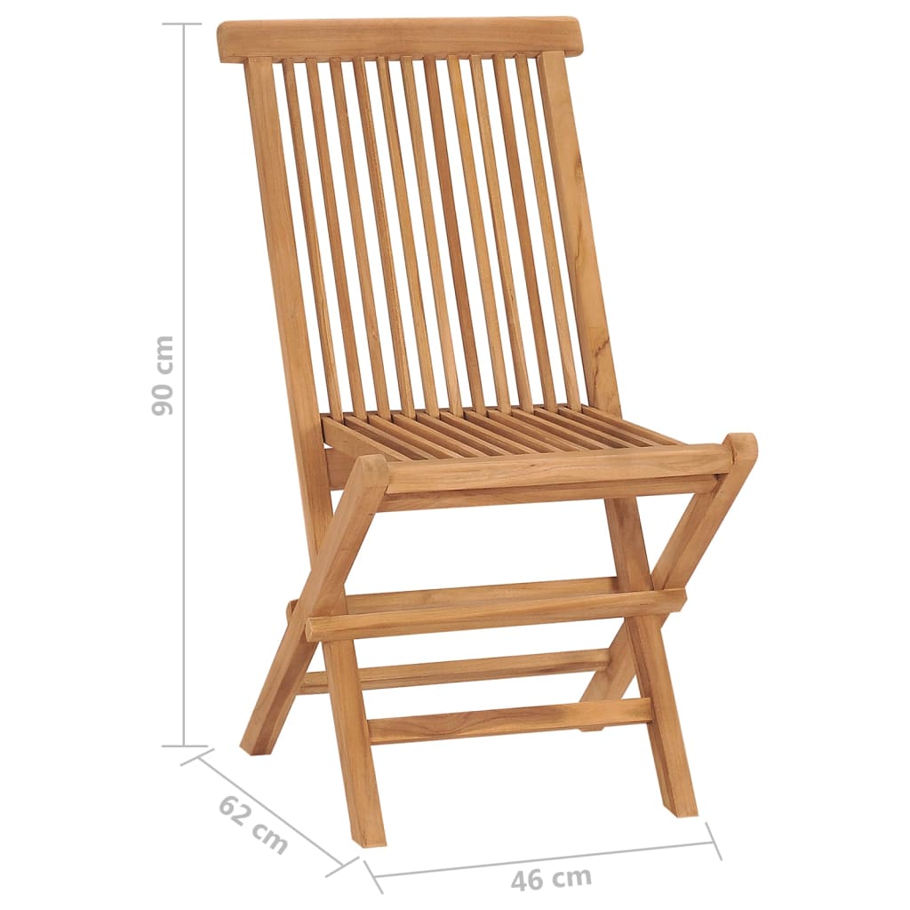 vidaXL Patio Folding Chairs Camping Garden Chair with Backrest Solid Wood Teak-21