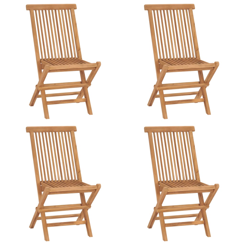 vidaXL Patio Folding Chairs Camping Garden Chair with Backrest Solid Wood Teak-16