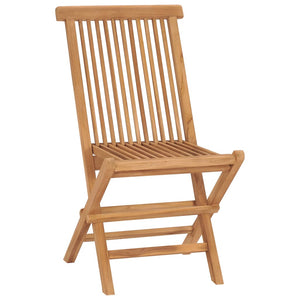vidaXL Patio Folding Chairs Camping Garden Chair with Backrest Solid Wood Teak-11