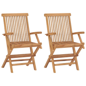 vidaXL 2/3x Solid Teak Wood Folding Chairs Garden Outdoor Wooden Furniture-1