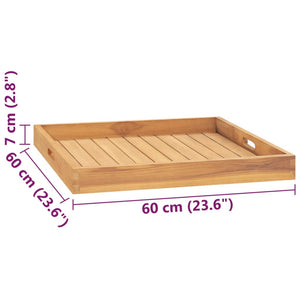 vidaXL Serving Tray Wooden Serving Plate with Raised Edges Solid Wood Teak-5